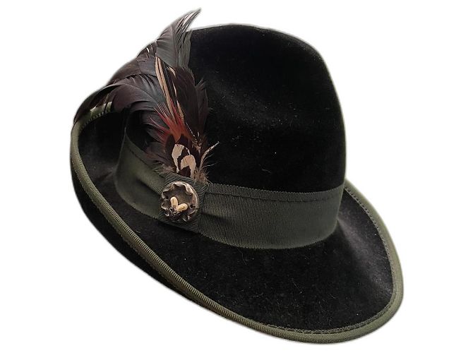 Autre Marque Fedora Wegener Handarbeit Black