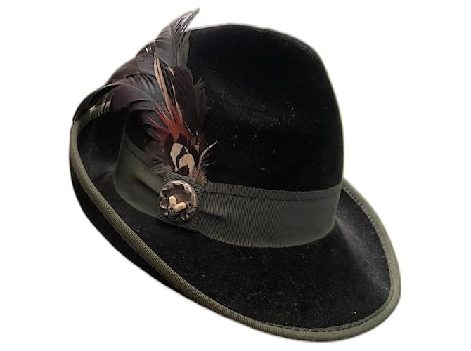 Autre Marque Fedora Wegener Handarbeit Black Wool  ref.1119320