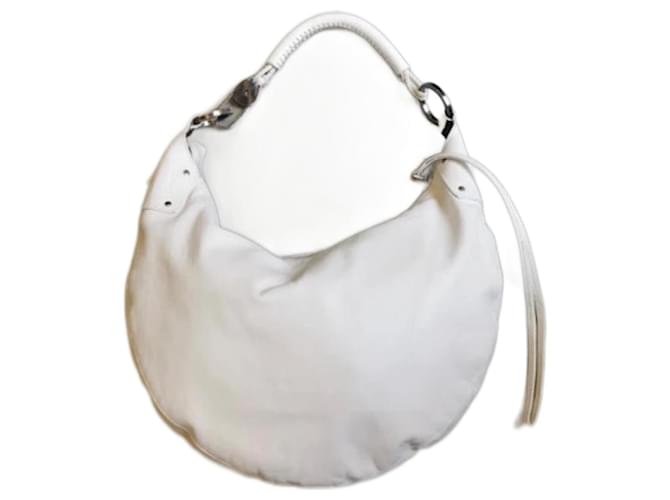 Halbmondförmige Hobo-Tasche von Gucci Weiß Leder  ref.1119321