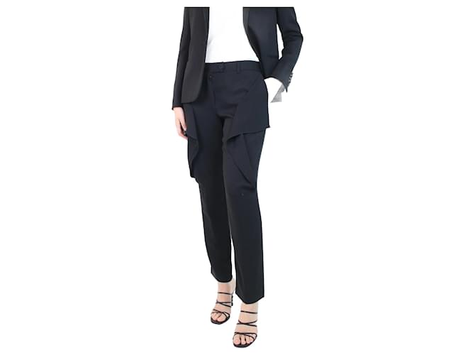 Bottega Veneta Black ruffled trousers - size UK 8 Silk  ref.1119343