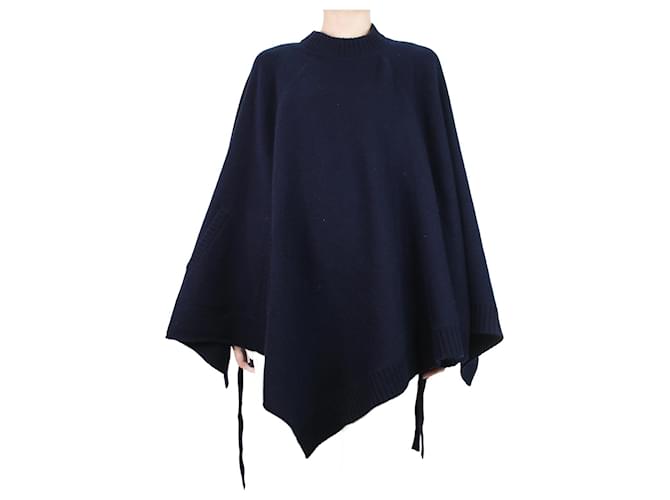 Chloé Blue high-neck cashmere poncho - size M  ref.1119351