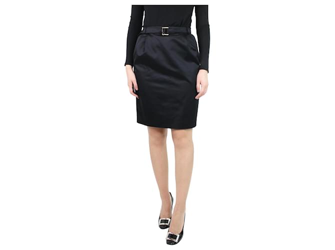 Gucci Black skirt with belt - size UK 8 Cotton  ref.1119354