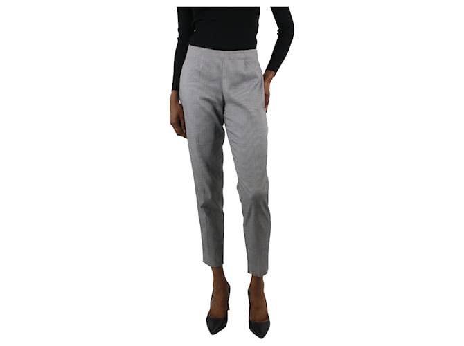 Piazza Sempione Black slim-leg checked trousers - size IT 40 Cotton  ref.1119356
