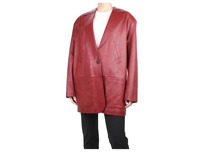 Stouls Maroon leather jacket - size S Red  ref.1119375