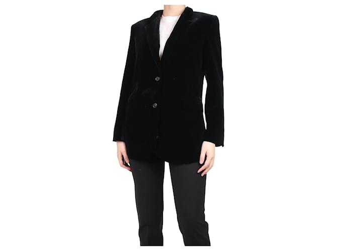 Theory Black velvet draped jacket - size UK 8 Polyester  ref.1119376