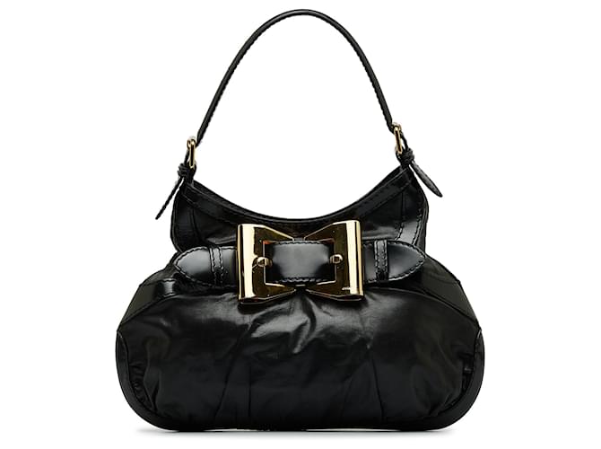 Gucci Dialux Queen Hobo-Tasche aus schwarzem Leder Kalbähnliches Kalb  ref.1119409