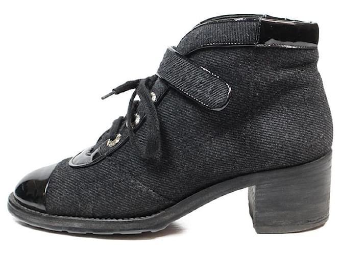 Chanel Ankle Boots Dark grey  ref.1119498
