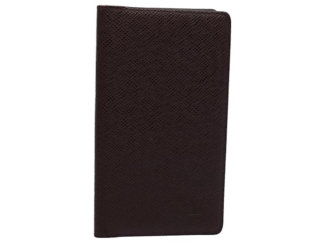 LOUIS VUITTON Taiga Leather Agenda Poche Note Cover Grizzly R20430 Auth bs9455  ref.1119577