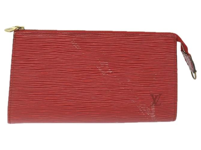 LOUIS VUITTON Epi Pochette Accessoires Marsupio per accessori Rosso M52987 LV Auth bs9586 Pelle  ref.1119615