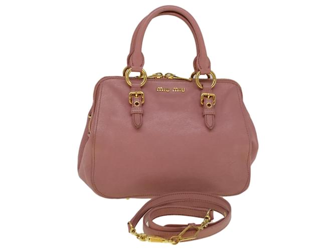 Miu Miu Hand Bag Leather 2way Pink Auth am5171  ref.1119620