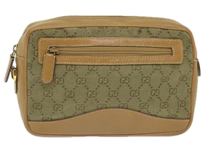 GUCCI GG Canvas Clutch Bag Brown 018 3642 Auth ep2119  ref.1119624