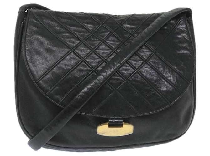 BALLY Shoulder Bag Leather Black Auth bs9505  ref.1119633