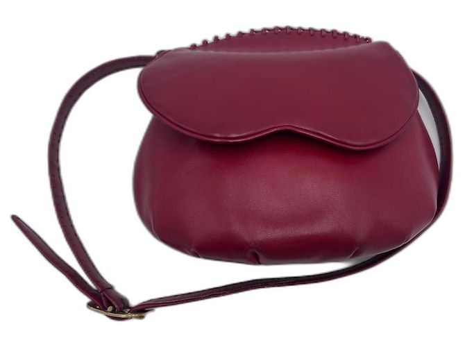Gucci Rounded Shoulder Bag Ruby Red Leather Dark red