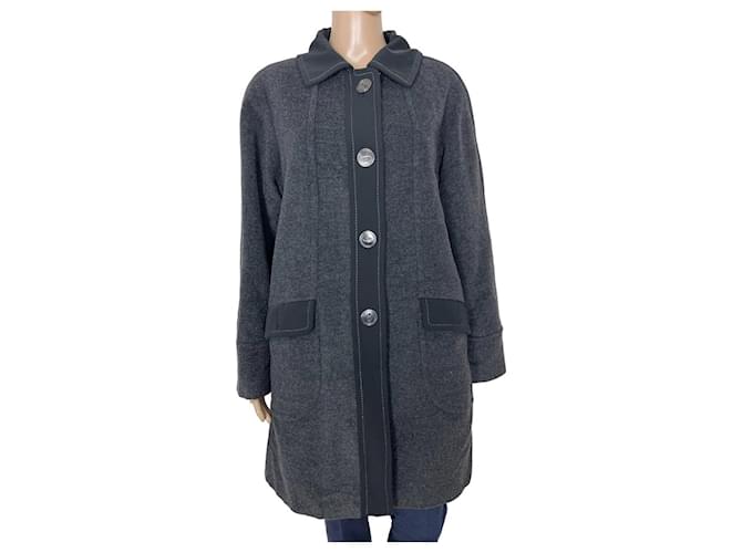 Weill Coats, Outerwear Black Grey Wool Angora  ref.1119700