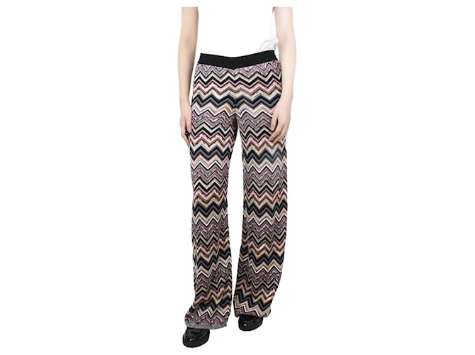 Missoni Multicoloured wide-leg wool-blend trousers - size UK 12 Multiple colors  ref.1119747