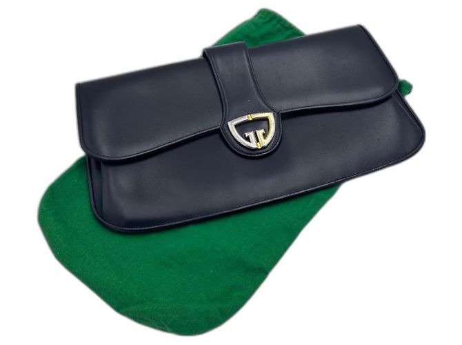 Gucci Clutch Tasche aus schwarzem Leder