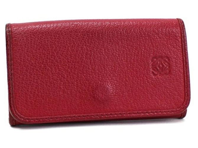 Loewe Key case Red Leather  ref.1120112