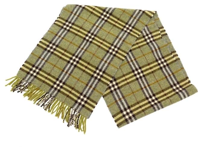 Autre Marque NEUF VINTAGE ECHARPE BURBERRY CHECK CLASSIQUE MOTIF TARTAN VERT LAINE SCARF  ref.1120181