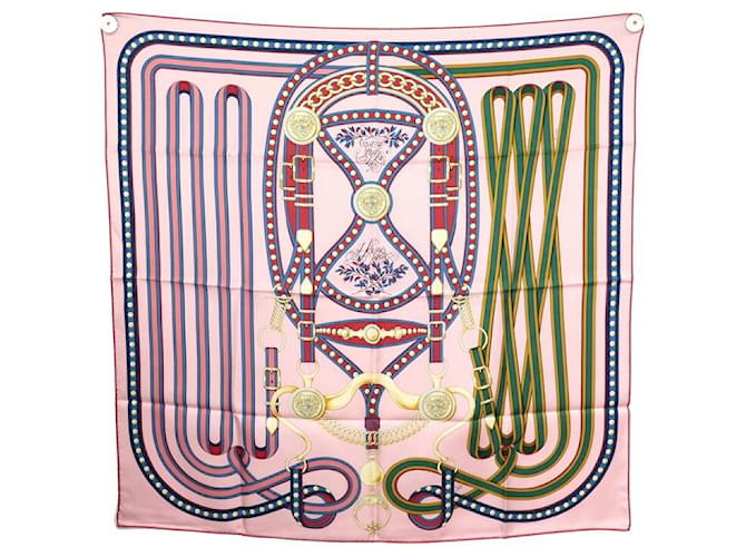 Hermès NEUF FOULARD HERMES GRAND TRALALA H003778S CARRE 90 JAMIN SOIE SILK SCARF  ref.1120205