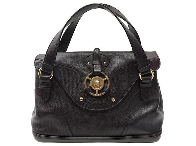 Céline CELINE HANDBAG WITH TRIOMPHE CLASP IN BROWN LEATHER LEATHER HAND BAG PURSE  ref.1120245