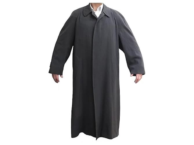 Hermès VINTAGE HERMES LONG COAT 50 Item 54 L FR IN ANTHRACITE WOOL COAT Dark grey  ref.1120281