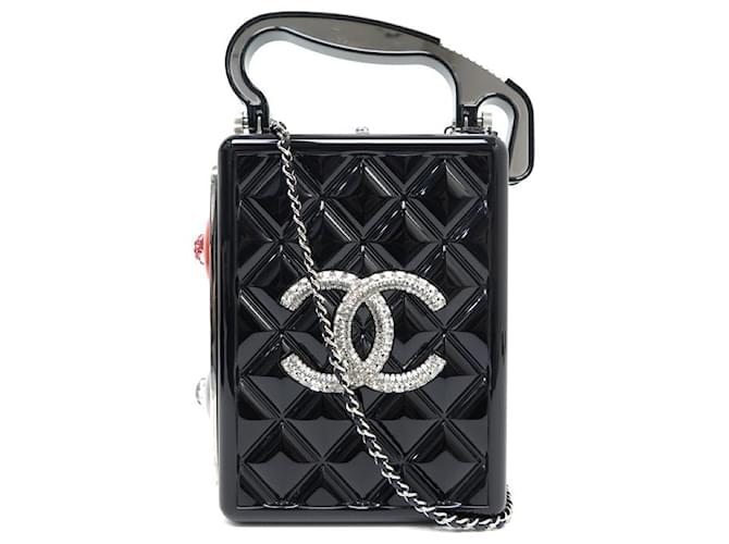 CHANEL MINAUDIERE TRAFFIC LIGHT LOGO CC BANDOULIERE HANDTASCHE HANDTASCHE Schwarz Kunststoff ref.1120316 Joli Closet