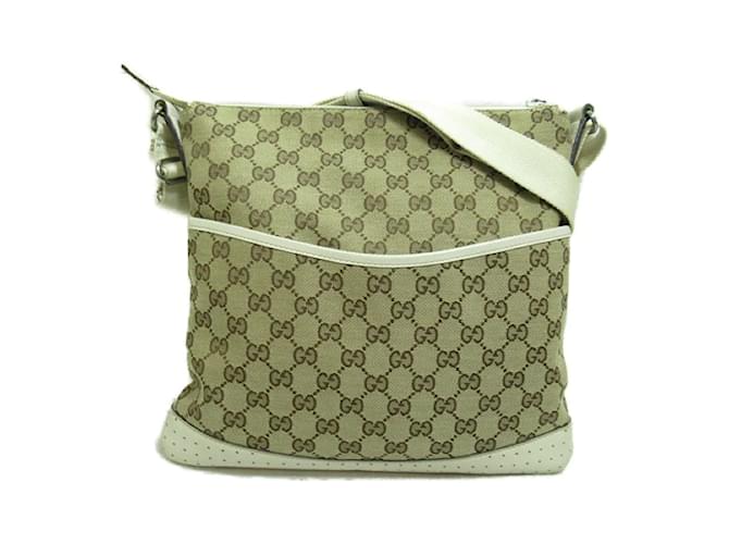 Gucci GG Canvas Crossbody Bag 145857 Brown Cloth  ref.1120321