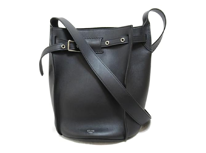 Céline Leather Bucket Bag 188343 Black Pony-style calfskin  ref.1120345