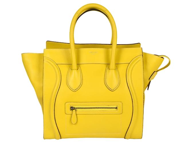 Céline Luggage Yellow Leather  ref.1120400