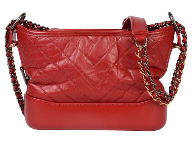 Chanel Gabrielle Red Leather  ref.1120434