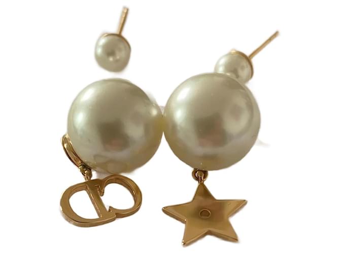 Christian Dior Tribales Earrings White Gold hardware Metal Resin  ref.1120492