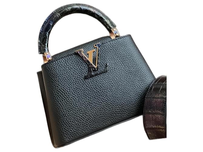 Louis Vuitton sac capucines mini Noir  ref.1120544