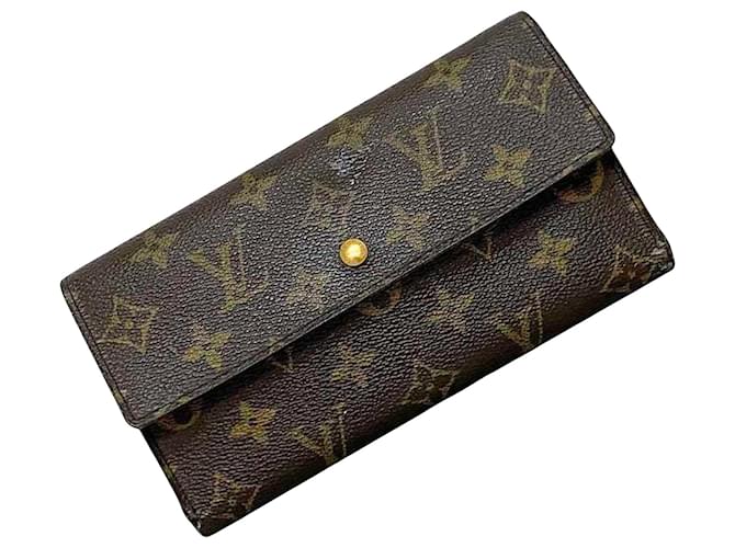 Louis Vuitton Portefeuille Sarah Brown Cloth  ref.1120593