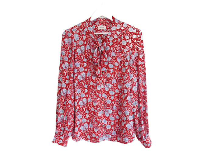 Chemise Taos Flowers Field Zadig & Voltaire Viscose Rouge  ref.1120752