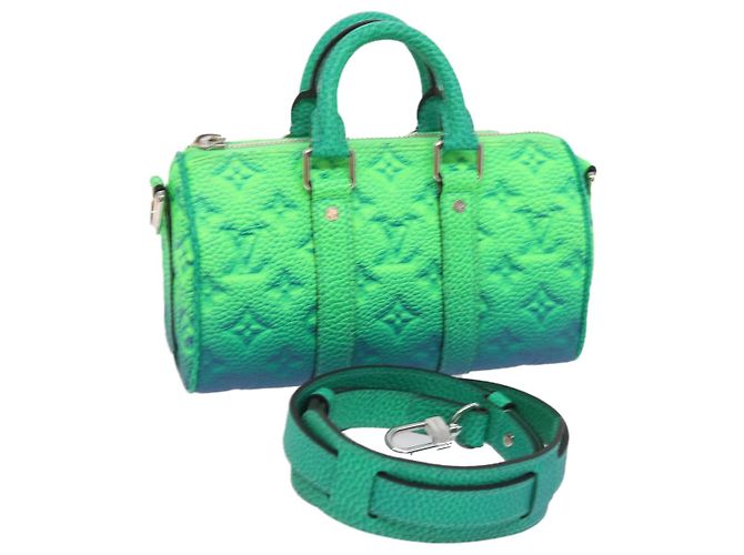 LOUIS VUITTON Taurillon Clemence Illusion Keepall Bolsa XS M59691 auth 58427UMA