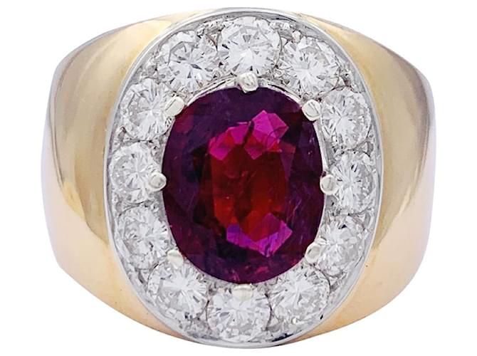 inconnue Anillo anillo, oro amarillo, ORO BLANCO, rubies y diamantes.  ref.1120958