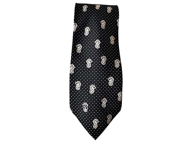 Valentino cravate Soie Noir Blanc  ref.1121115