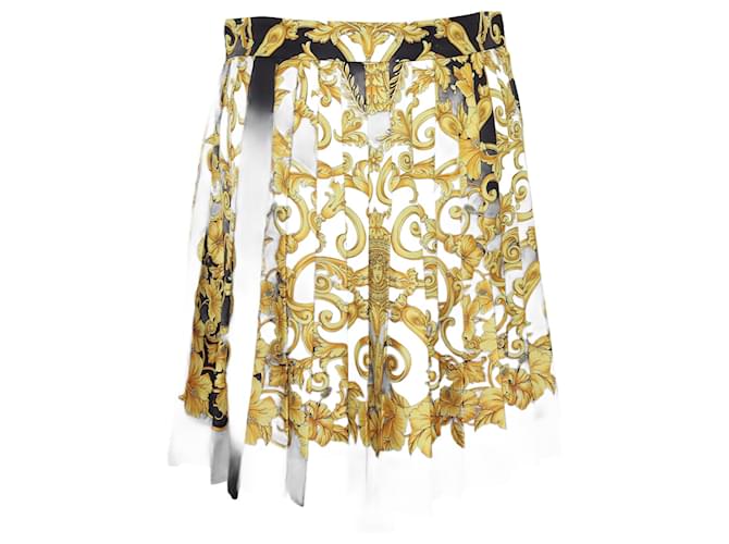 Versace Multicolor Printed Midi Skirt Multiple colors Silk  ref.1121184