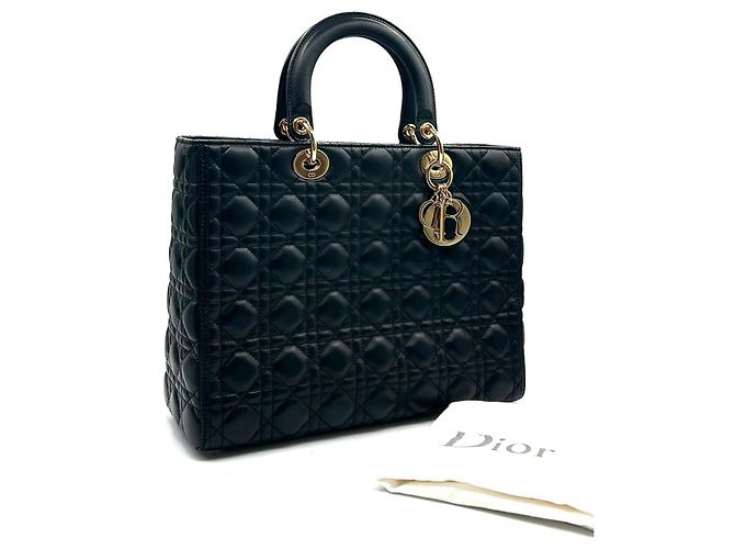 Christian Dior Lady Dior in pelle nera Nero