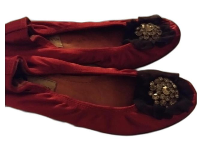 Ballerine Lanvin in seta rosse Rosso