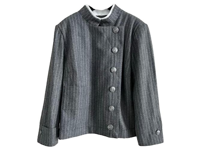Chanel Paris / Hamburg New Runway Jacket Grey Wool  ref.1121208