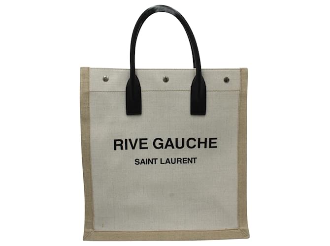 Saint Laurent Rive Gauche Tote Bag in Beige Canvas Cloth  ref.1121229