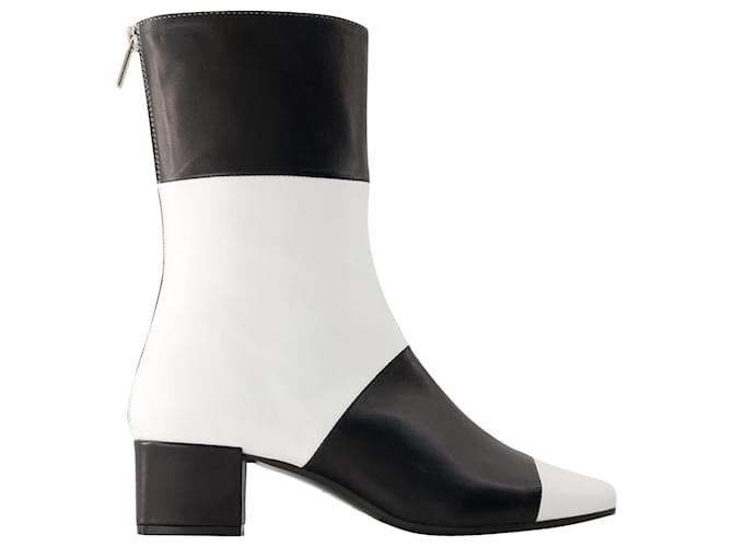 Estime Go Ankle Boots - Carel - Leather - Black/White  ref.1121291