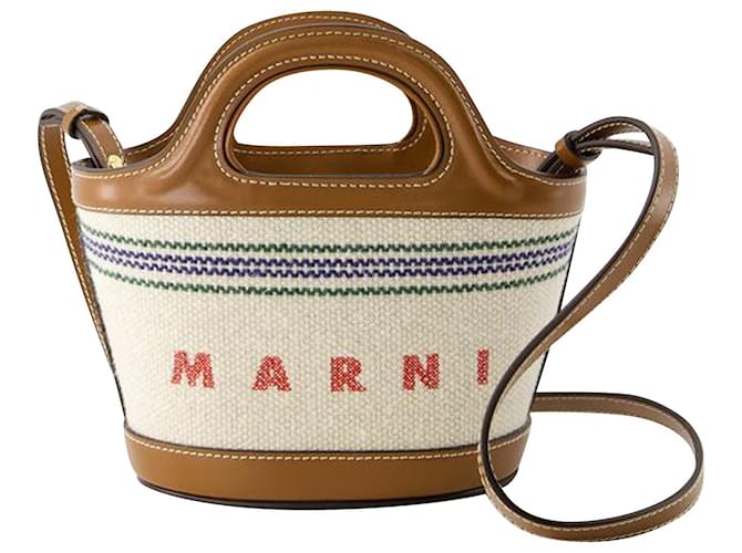 Tropicalia Micro Shopper Bag - Marni - Cotton - Beige  ref.1121295