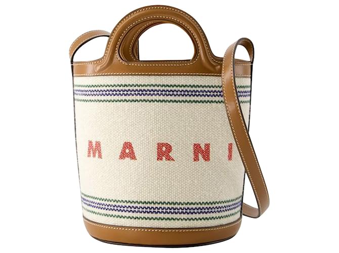 Tropicalia Mini Bucket Bag - Marni - Cotton - Beige  ref.1121301