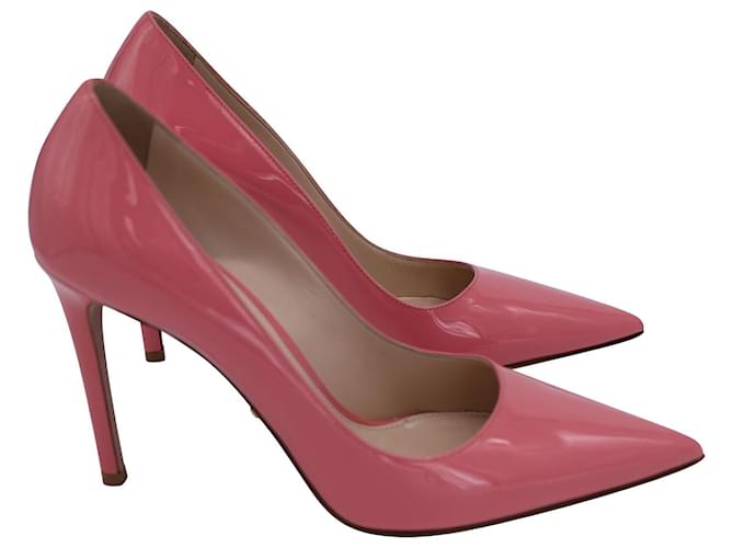 Prada Pointed-Toe 100 Pumps in Pink Patent Leather  ref.1121328