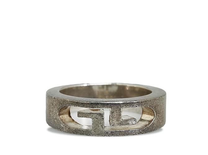 Bague Gucci en argent SV925 avec logo GG découpé en très bon état Métal Argenté  ref.1121427