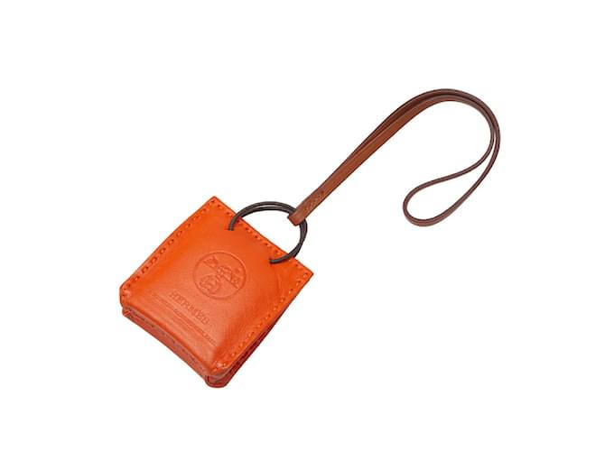 Hermès Swift Shopper Sac Bag Charm Orange Leather Pony-style calfskin  ref.1121467