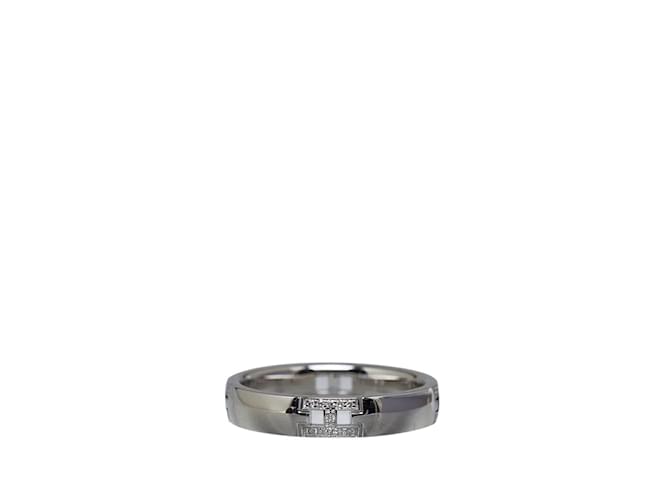Hermès 18k Ever Herakles Diamond Wedding Ring Silvery Metal  ref.1121473