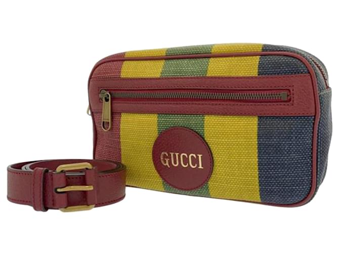Gucci Multi Baiadera Stripe Gürteltasche Mehrfarben Leinwand Tuch  ref.1121557